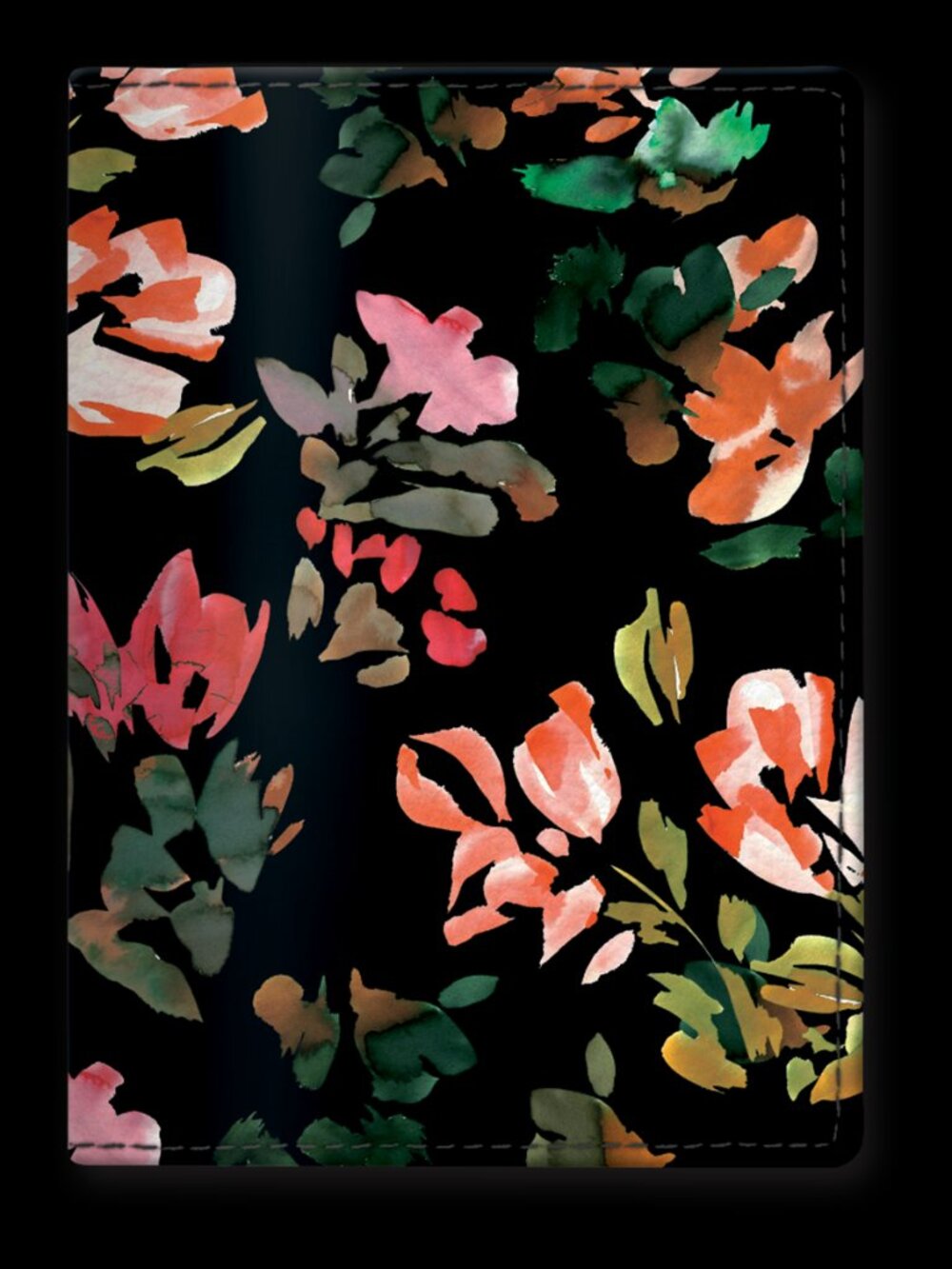 Hazy Florals Passport Holder | Black Floral